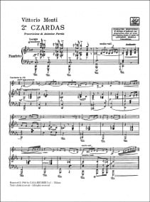 Monti: Csardas No 2 for Clarinet published by Ricordi